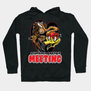 I Survived Another Meeting Buzzard Hoodie